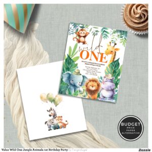 Value Wild One Jungle Animals 1st Birthday Party Flyer