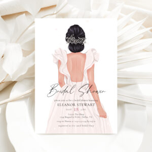 Watercolor Elegant Bride Bridal Gown Bridal Shower Invitation