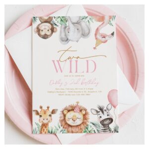 Two Wild Animal Party Invitation