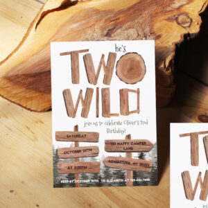 Unique Two Wild Boy 2nd Birthday Invitation