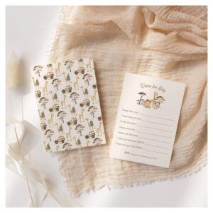Wild Safari Animals Baby Shower Wishes for Baby Enclosure Card