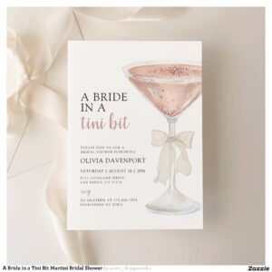 A Bride in a Tini Bit Martini Bridal Shower Invitation