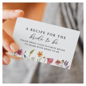 Wildflower Bridal Shower Share A Recipe Enclosure Card