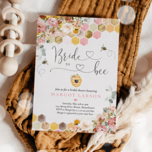 Wildflower Bride To Bee Bridal Shower Invitation