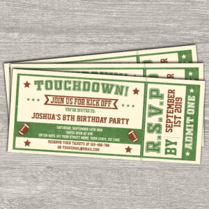 Vintage Football Ticket Birthday Invitation