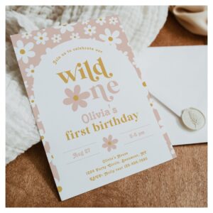 Wild One Daisy Birthday Invitation First