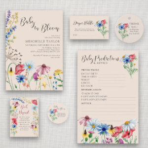 Wildflower Charm Baby Shower Book Request Enclosure Card