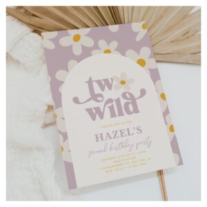 Two Wild Daisy Birthday Invitation