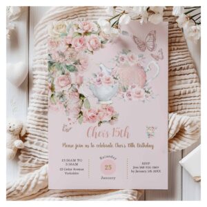 Whimsical Princess Fairytale Castle Pink Birthday Invitation