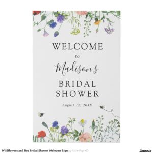 Wildflowers and Bee Bridal Shower Welcome Sign