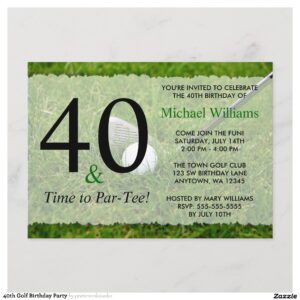 40th Golf Birthday Party Invitation
