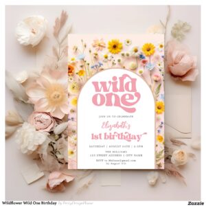 Wildflower Wild One Birthday Invitation