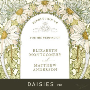 Vintage Margherite Daisy Wedding Art Nouveau Mucha Invitation