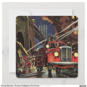 Vintage Business, Firemen Firefighters Fire Trucks