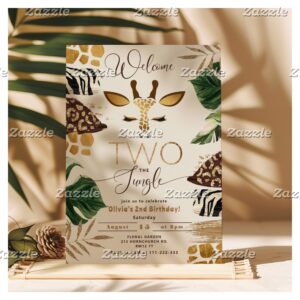 Welcome Two the Jungle 2nd birthday Invitation