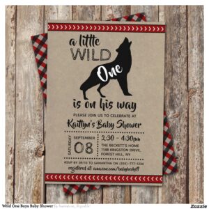 Wild One Boys Baby Shower Invitation