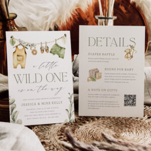 Wild One Boho Safari All in One Baby Shower Invitation