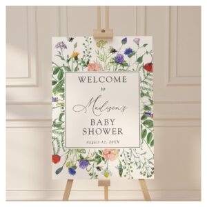 Wildflower Fields Baby Shower Welcome Sign