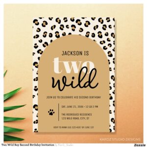 Two Wild Boy Second Birthday Invitation