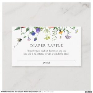 Wildflowers and Bee Diaper Raffle Enclosure Card