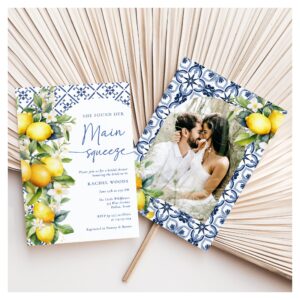 Watercolor Main Squeeze Photo Bridal Shower Invitation