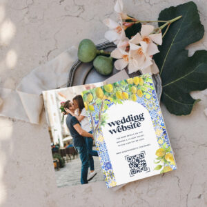 Wedding Website QR Code Scan Photo Enclosure Card
