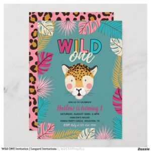 Wild ONE Invitation Leopard Invitations