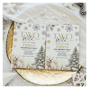 Two Wild Bear Birthday Invitation, 2nd Birthday Invitation